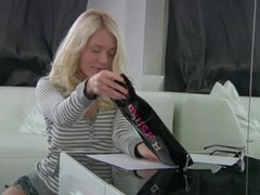 Petite blonde college angel receives cropped during a homework project and briefly has a fake bone sliding in and out of her tight rosy pictures